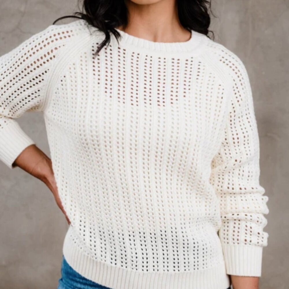 Able Taylor Mesh Sweater + Mara Layering Tank - Almond - Size L